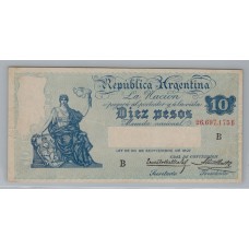 ARGENTINA COL. 373e BILLETE CAJA DE CONVERSIÓN 1897 DE 10 PESOS BOTERO 1629